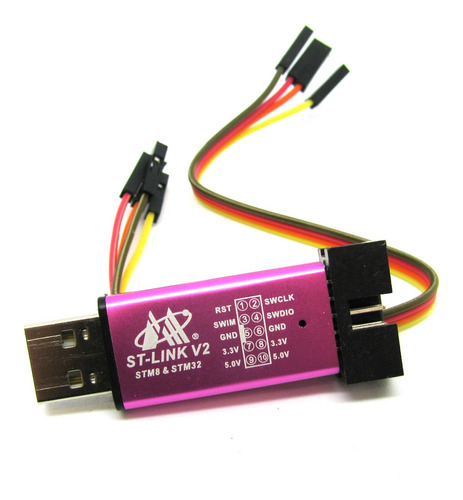 Programador Usb St-link V2 Debugger Stm8 Stm32 Con Cable