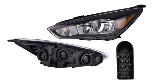 Faro Izq O Der Fdo Negro C/luz Dia Ford Focus 15-16 Depo