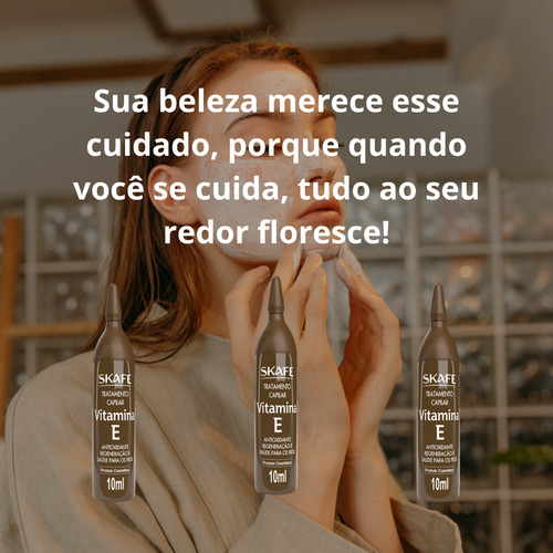 Kit 3 Ampola De Tratamento Capilar Vitamina E Skafe 10ml