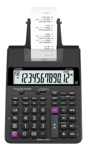 Calculadora Mini Impresora Compacta Hr-100rc-bk-dc Casio 