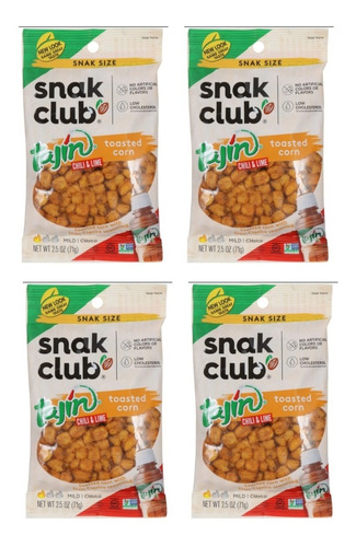 4 Pack Snak Club Toasted Corn With Tajín Seasoning Importado