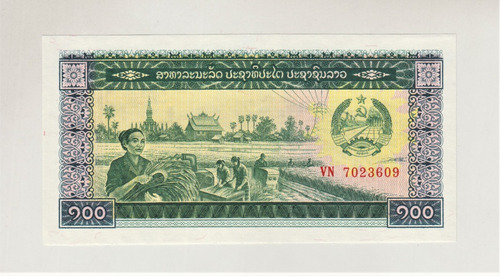 Billete Laos 100 Kip 1979 Pk30 Unc (c85)