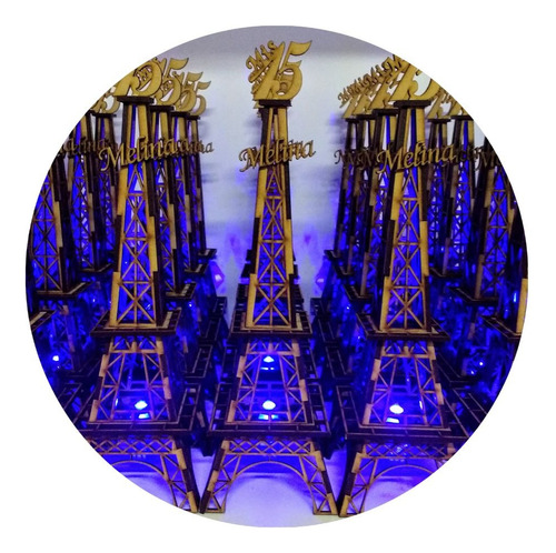 Torres Eiffel Mis15 Luminosas Personalizadas X80 