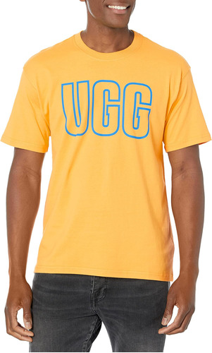 Ugg Rhett Ss Logo Tee Fl Para Hombre, Contorno Gráfico, Gran