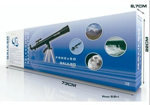 Imagen 2 de 4 de Telescopio Refractor Galileo Italy F500x50 Con Tripode