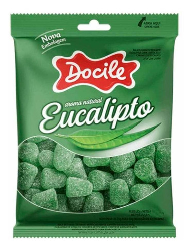 Bala Docigoma Mini Eucalipto Docile 90g 1und