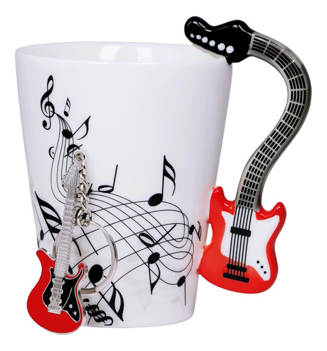 Taza De Guitarra Taza De Café Con Notas Musicales Lindo Rega