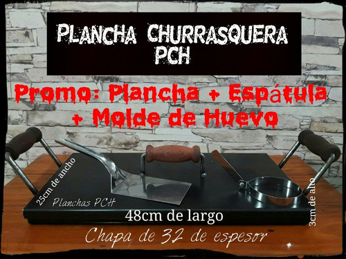 Plancha, 2 Hornallas+tapa+molde+espatula (pch) + Envio