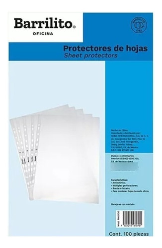 Mica Protector Hoja Oficio Barrilito Pho100