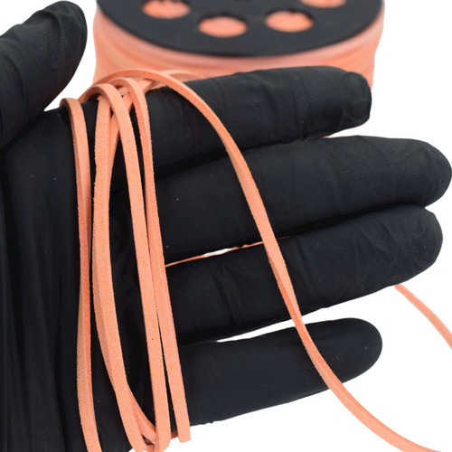 Kit Fio Cordão Couro Tira Camurça Suede 3mm Cor 10pç