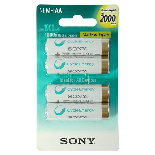 Pilha Recarregável Aa Sony Nh-aa-b4kn 2000mah 1.2v - 4 Uni