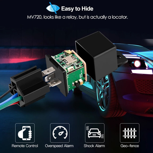 Gps Rele Relay Auto Rastreo Vehicular Con Apagado De Motor