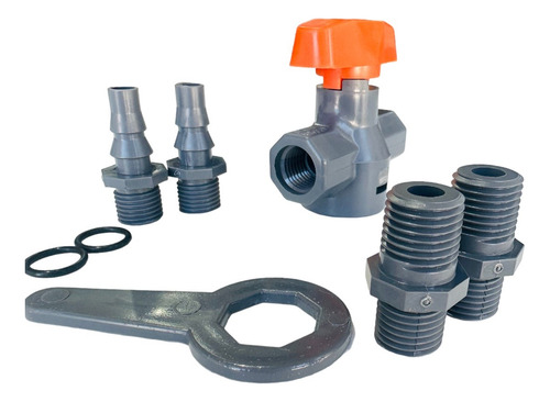 Valvula De Laboratorio 1/4'' Pvc Ced80 C/adaptadores Hayward
