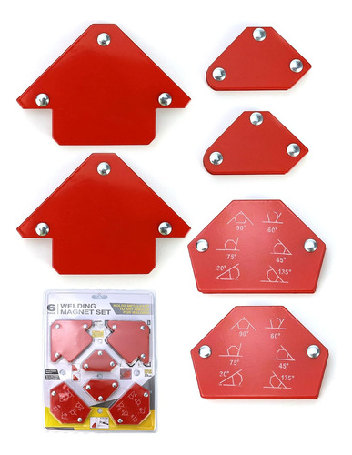 Soporte Magnetico Escuadra Para Soldadura Juego De 6und