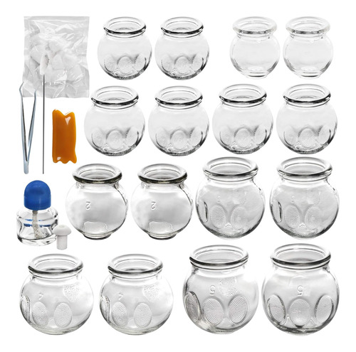 Juego De 16 Copas De Cristal Para Terapia De Acupunto Chino 