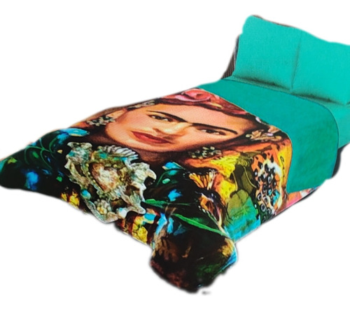 Cobertor Con Borrega De Frida Kahlo Matrimonial Providencia