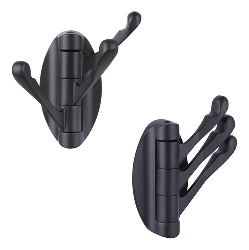 Gancho Toallas Negro Mate 2 Pcs, Gancho De Metal Plegab...