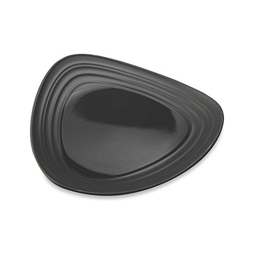 Plato De Ensalada Triangular Mikasa Swirl - Grafito-8.75  