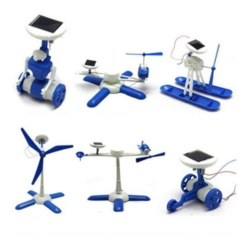 Imagem 2 de 5 de Kit Robo Solar 6 Em 1 Brinquedo De Montar Helicoptero Dinoss