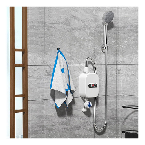 Ducha Instantánea Pequeña Con Calentador Agua Eléctrico Led