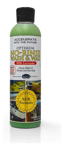 Optimum No Rinse Wash & Wax - Botella De 8 Oz., Cera Exterio