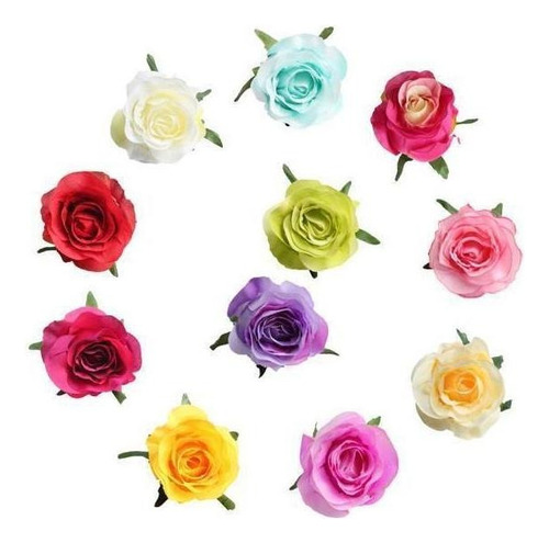 2x 10 Piezas Cabezas De Flores Artificiales Miniatura Para