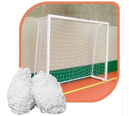 Par Rede Gol Futebol Futsal 3,2mts Fio 4mm Proteção Uv