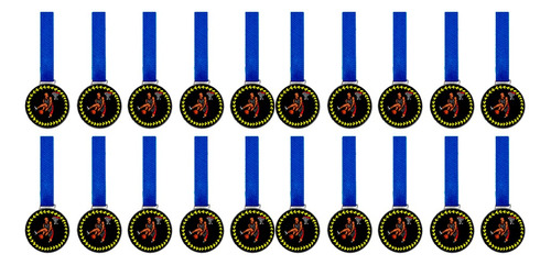 Kit C/20 Medalhas De Basquete C/fita Azul 36mm Personalizada