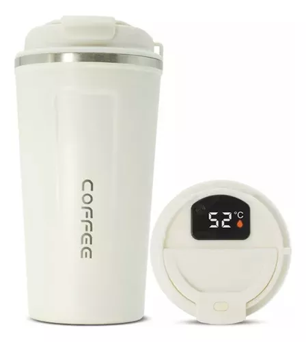 Vaso Café Térmico Acero Inox Con Sensor De Temperatura 500ml