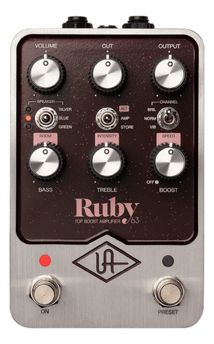 Pedal Universal Audio Ruby 63 Top Boost Emulador De Tube Amp Color Oxblood
