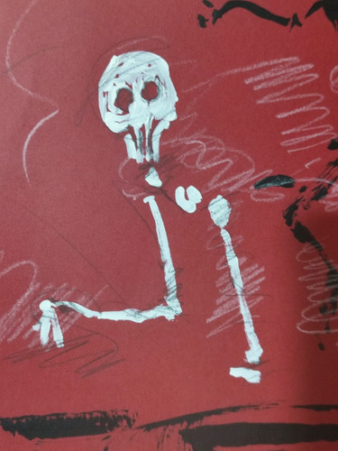 Antiguo Dibujo Firma Jean Michel Basquiat