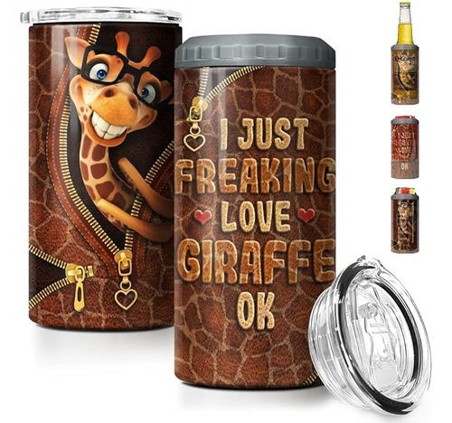 Coozie Vaso Jirafa Con Diseño Divertido 4 En 16 Onzas Vaso A