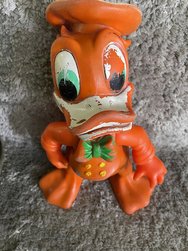 Boneco Do Pato Donald Na Cor Laranja,com Articulações Anos70 (Usado)