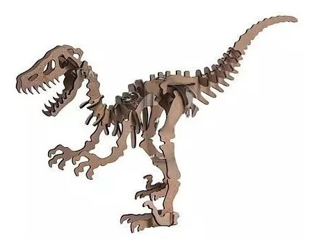 Día Del Niño Dinosaurio En Mdf Huesos Velociraptor P/armar