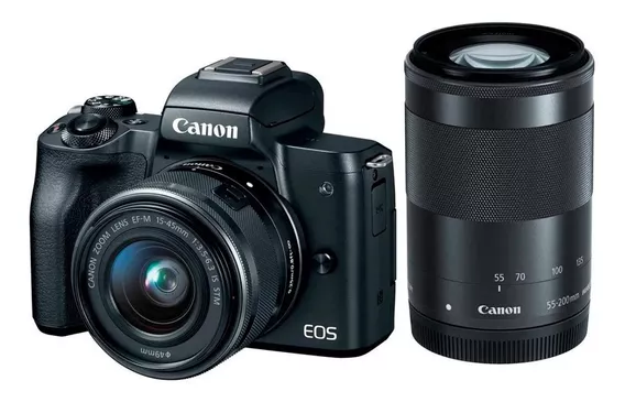 Kit Mirroless Canon M50 Mii 15-45mm Is Stm + 55-200mm Is Stm