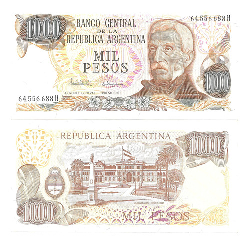 Bottero 2459a - Billete De 1.000 Pesos Ley Año 1982 - Xf+