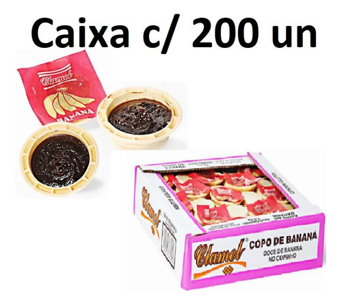 Caixa Com 200 Doces Copo De Banana Infância