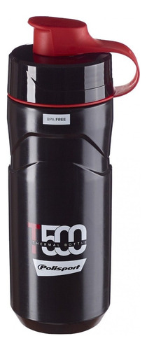 Caramañola Botella Ciclismo Polisport T500 Termica Lacusport Color Negro/rojo