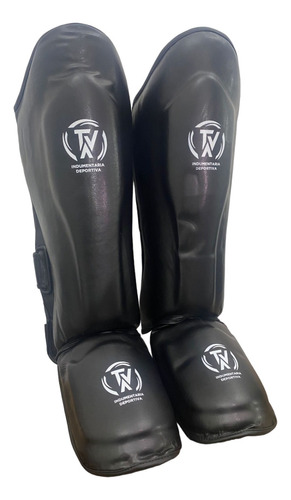 Tibiales Cuero Sintético Kickboxing Tva Superpremium