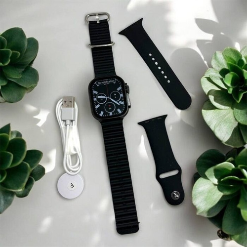 Smart Watch Kw3 Ultra 2 Metal Negro 2.09' Sport Con 2 Mallas Negro Mesh Negro Negro