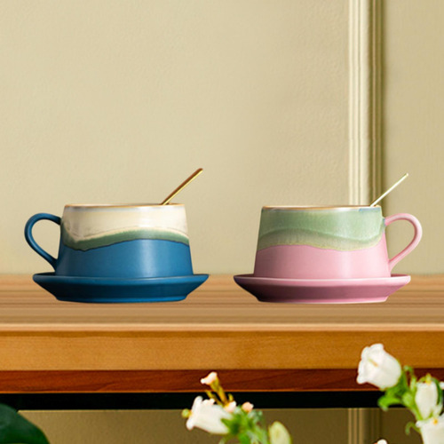 Taza De Café De Té Decoración Del Hogar Con Una Azul