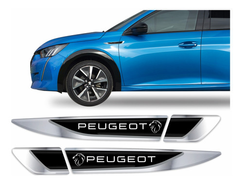 Kit Adesivo Aplique Lateral Peugeot 208 Resinado Par Res04
