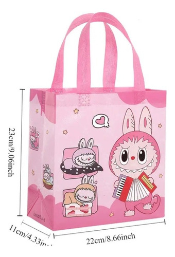24 Bolsas Dulcero Labubu Fiesta Piñata Reutilizable Dulcero Varios Colores Labubu
