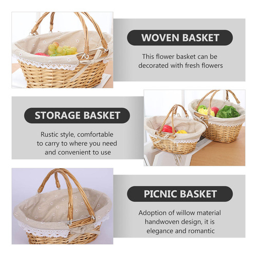 Cesta Multiusos Para Pícnic, Cesta De Boda, Portátil, S