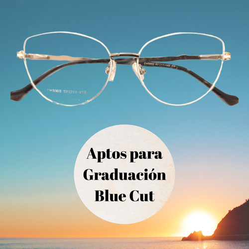 Armazones Muttarlentes Metal Parma 3002 - Estilo Y Elegancia Blanco Para El Contorno Del Marco Y El Resto De La Estructura Es En Metal Plateado