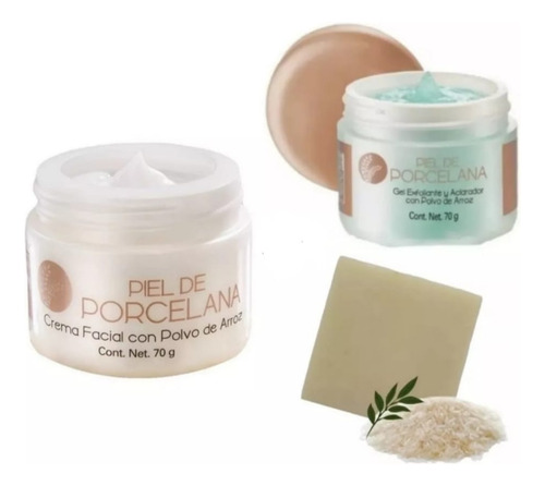 Exfoliante Facial Polvo Arroz + Crema + Jabón Matificante