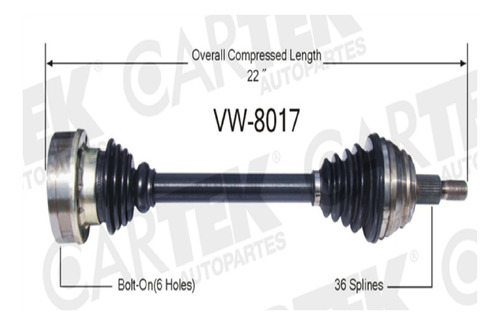 Flecha Delantera Izquierda Jetta 2003-2004 Completa Ck