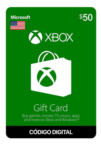 Gift Card Xbox Live $50 (código Digital)