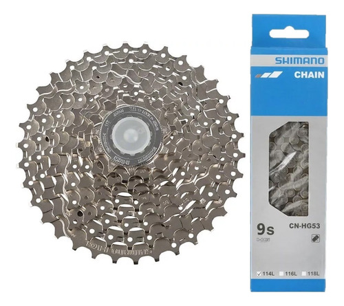 Combo Shimano 9 Velocidades Pacha Hg400 Y Cadenilla Hg53