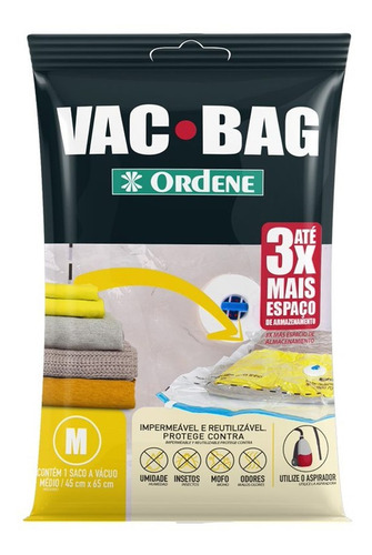 Imagem 2 de 6 de Kit 10 Saco A Vácuo Vac Bag Ordene 5 Médio + 5 Trip Original